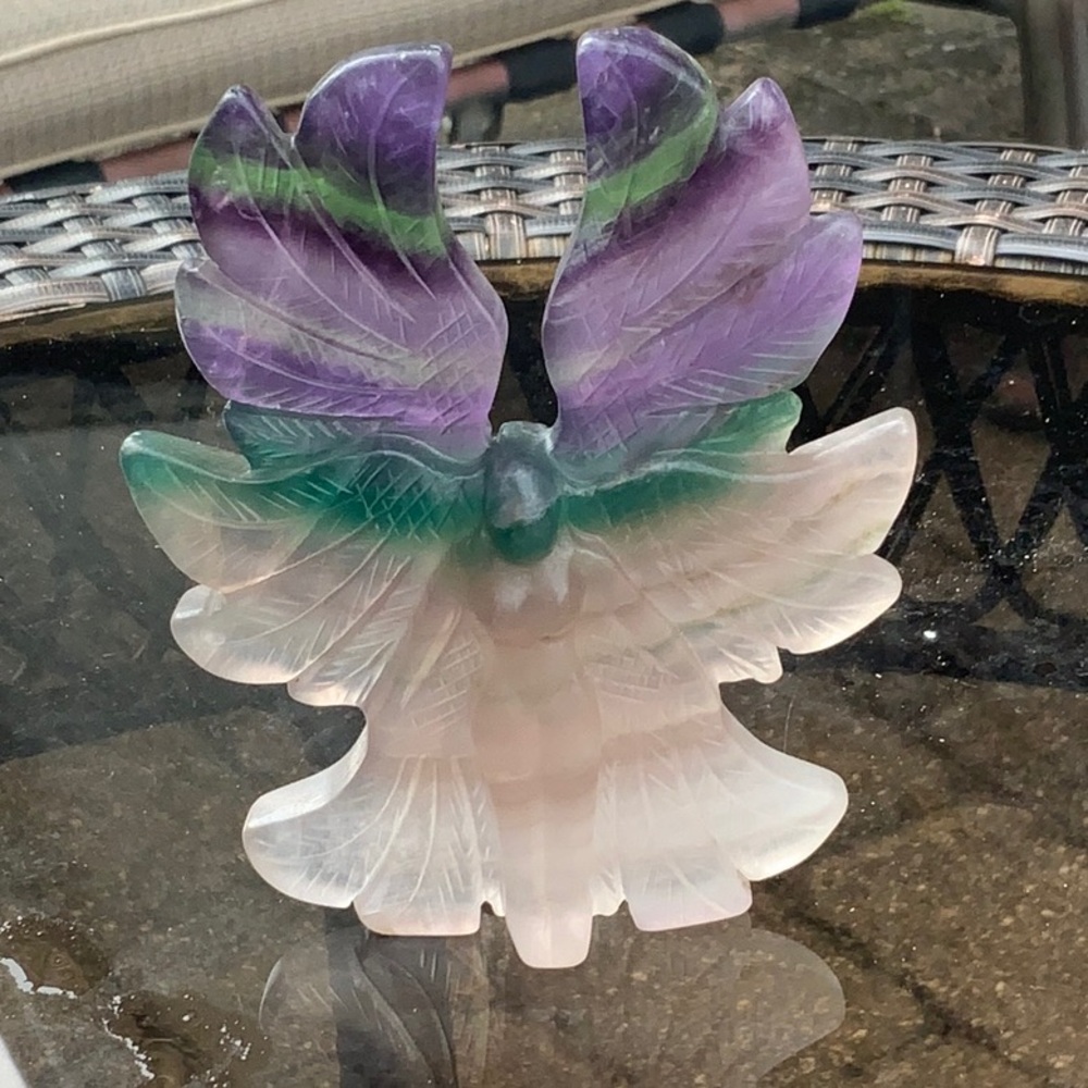 FLUORITE HAND CARVED ANGEL